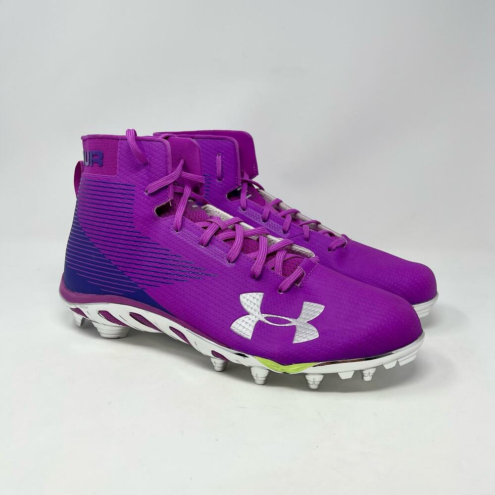 Under Armour Spine Football Cleats Mens 15 Purple Like‎ New Athletic Sports